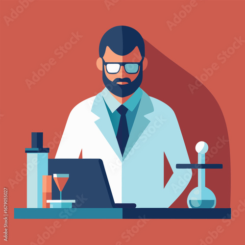 Scientist conducting experiment in a modern laboratory setting