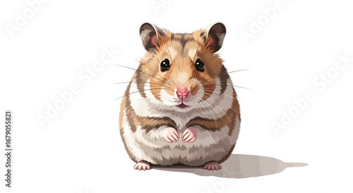 Adorable hamster portrait illustration with detailed facial features
