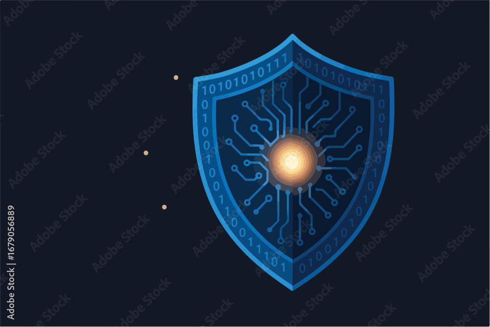 Fototapeta premium Cybersecurity Shield Core 