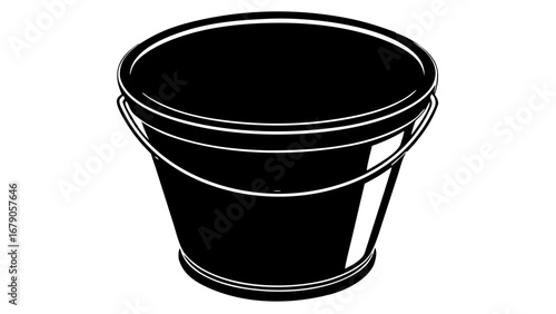 Bucket Silhouetted Vector Image