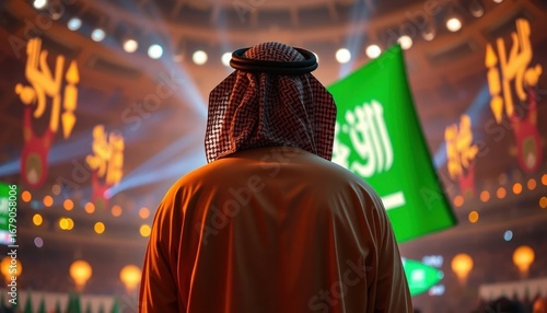Saudi Arabian Man at a National Event: A Celebration of Culture and Heritage