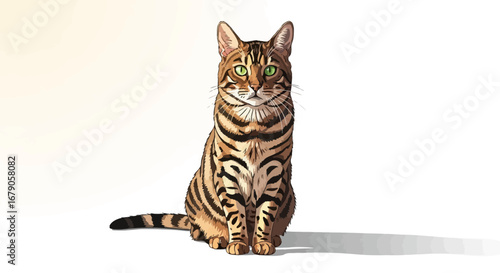Elegant Bengal Cat Portrait, A Blend of Artistic Style and Breed Purity