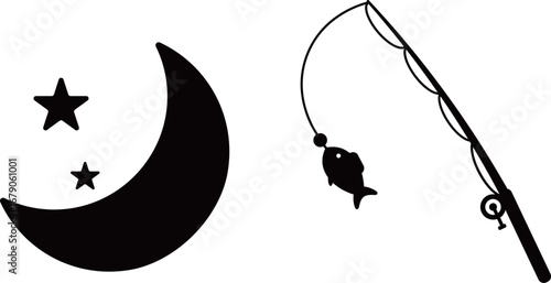 夜　夜釣り　アイコン