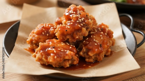 Korean Fried Chicken with Sesame Seeds
