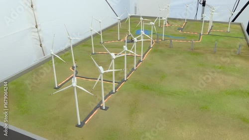 Wind power generators, station model, alternative energy, eco-friendly industry