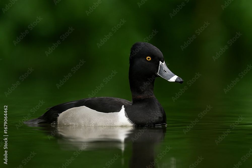 Fototapeta premium Realistic Photograph of a Ring-necked Duck in Natural Wetland Habitat