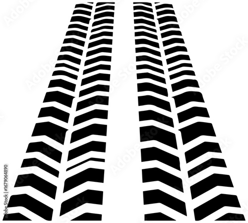 Bold tire tracks create a powerful, dynamic path forward, conveying progress and adventure