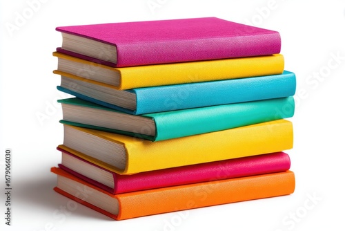 Wallpaper Mural Stack of colorful books against white background (1) Torontodigital.ca