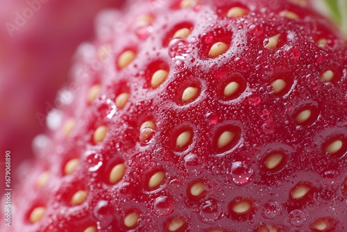 Wallpaper Mural Detailed macro photograph of a strawberry's surface, showing the intricate pattern of seeds and skin. Torontodigital.ca