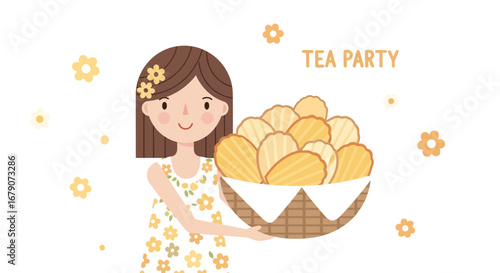 Young Woman Holding Chips at a Tea Party for a Delightful Afternoon Snack