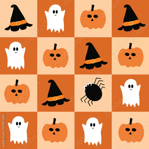 Set of phrases with an inscription for Halloween. Vector illustration, Board Game Concept.