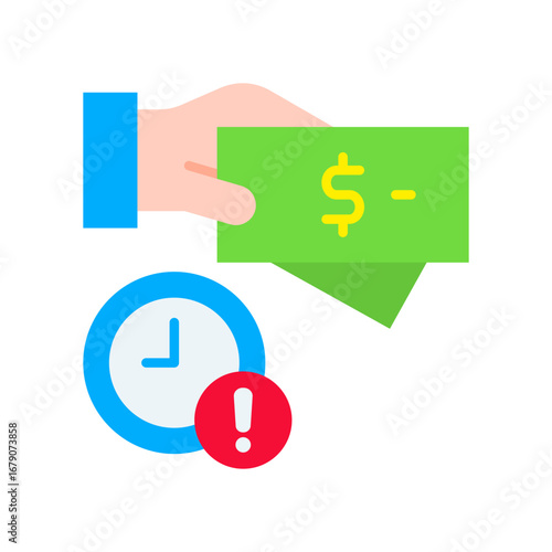 Late Fee flat icon