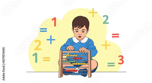 Youngster Employing Abacus for Early Numeracy Concept Learning and Counting Arithmetic