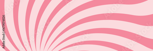 Candy color sunburst background. Abstract pink cream sunbeams design wallpaper. Colorful spinning lines for template, banner, poster, flyer. Sweet rotating cartoon swirl or whirlpool. Vector backdrop