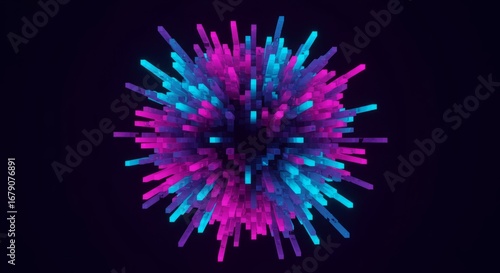 Digital pixel burst logo