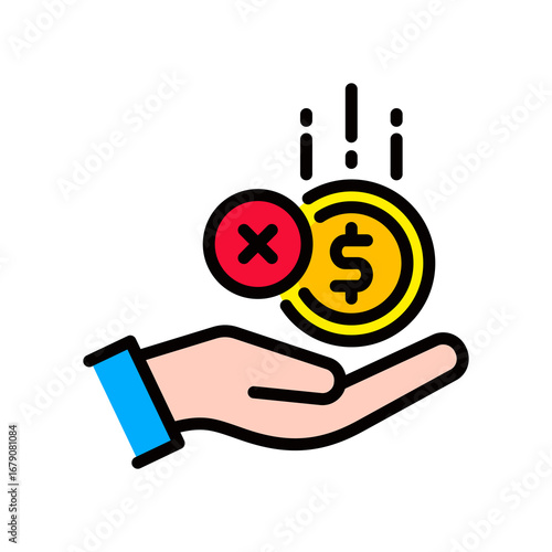 Unpaid lineal color icon