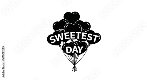 Vector art of sweetest day balloons celebration