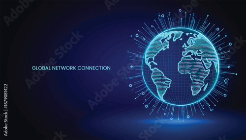 Global Network Connection A Digital Representation of the Earth's Interconnectedness