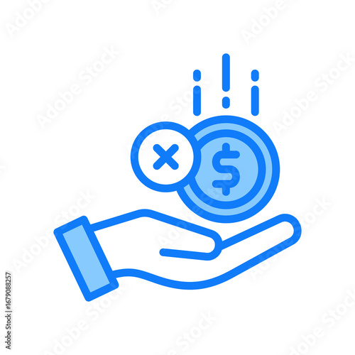 Unpaid blue icon 