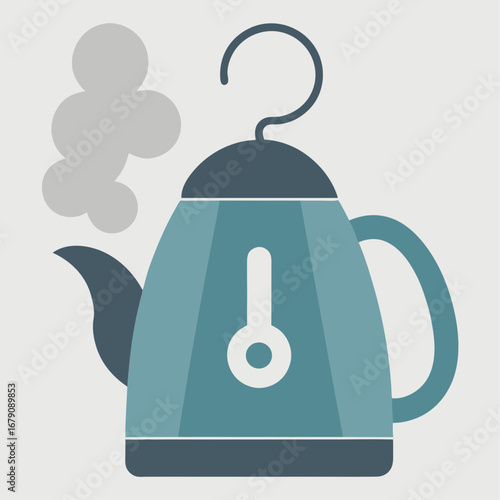 A black and white image of a teapot with a thermometer on it. The teapot is steaming and the thermometer is showing a temperature of around 80 degrees. Concept of warmth and comfort