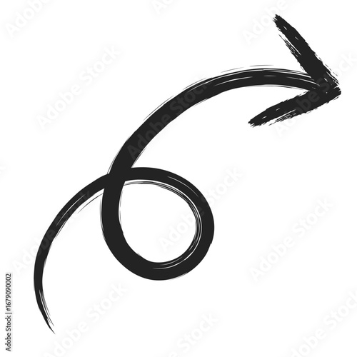 筆書きの矢印単品アイコン　回転