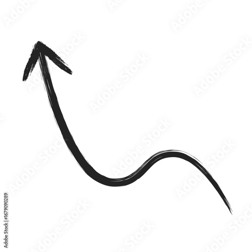 筆書きの矢印単品アイコン　