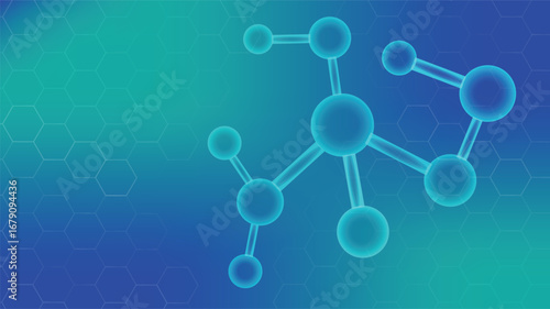 Abstract science background featuring glowing blue molecules with hexagonal pattern perfect for research technology medical innovation chemistry biology education and digital projects