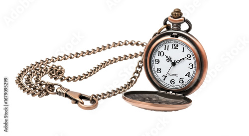Foto Isolated Vintage Pocket Watch with Chain
