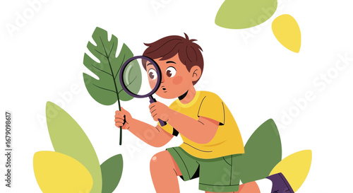 Young Explorer Investigating Nature With Curiosity And The Power Of Observation