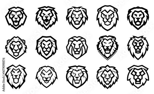 Collection of Stylized Lion Head Logos