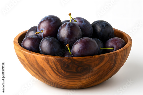 Wallpaper Mural Bowl of Fresh Plums on White Background Juicy Summer Fruit Perfect for Healthy Snacking and Desserts Torontodigital.ca