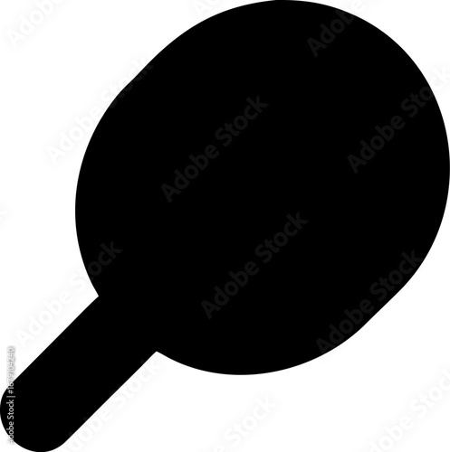 Black silhouette of a ping-pong paddle.