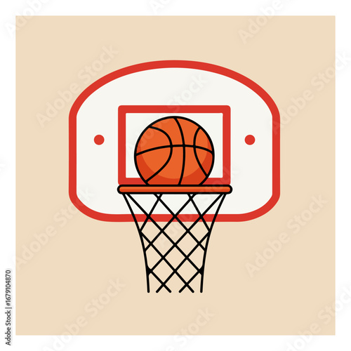 Basketball Hoop and Ball, Focused on Sport.