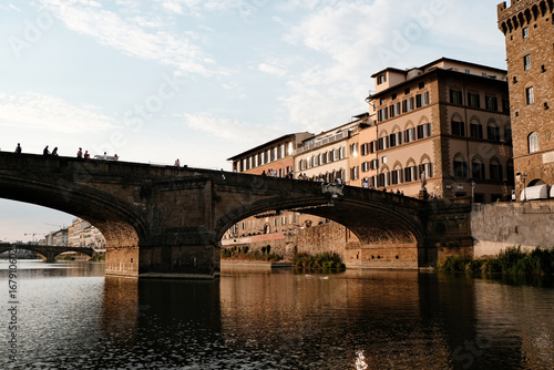 Bridge at sunset in Italy