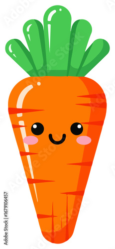 Happy Cartoon Carrot Illustration.