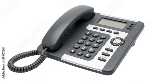 Isolated Grey Landline Phone