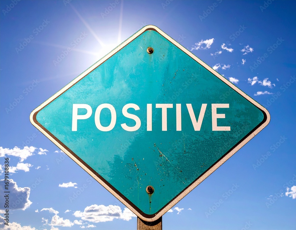 © Adkia - Positive Road Sign Against a Sunny Sky. © Adkia - Positive Road Sign Against a Sunny Sky.