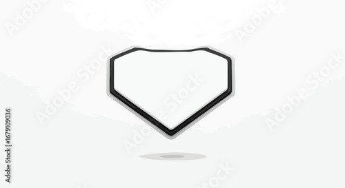 Stylized baseball home base illustration symbolizing competitive sport and recreational activity on light surface with subtle shadow projection effect