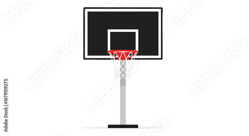 Minimalist vector illustration presenting a basketball hoop equipment against a plain white backdrop for sport or training 5