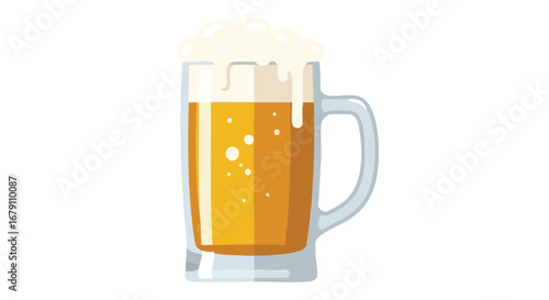Refreshing beer mug illustration with frothy head perfect for brewery concepts or summer beverage promotions conveying refreshment 87 characters