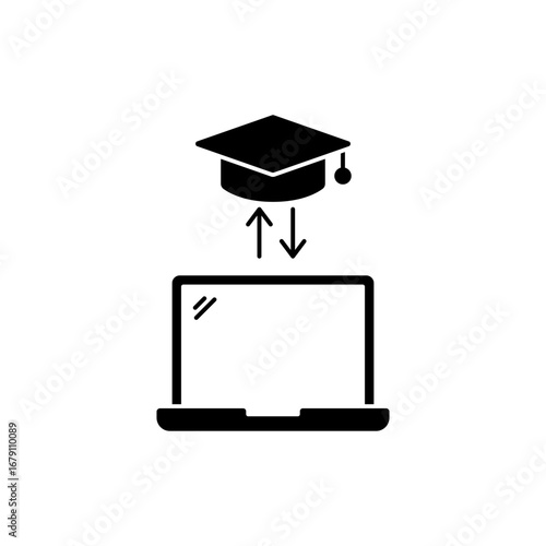 online class icon outline editable stroke line drawing eps