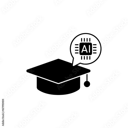 ai education icon outline editable stroke line drawing eps