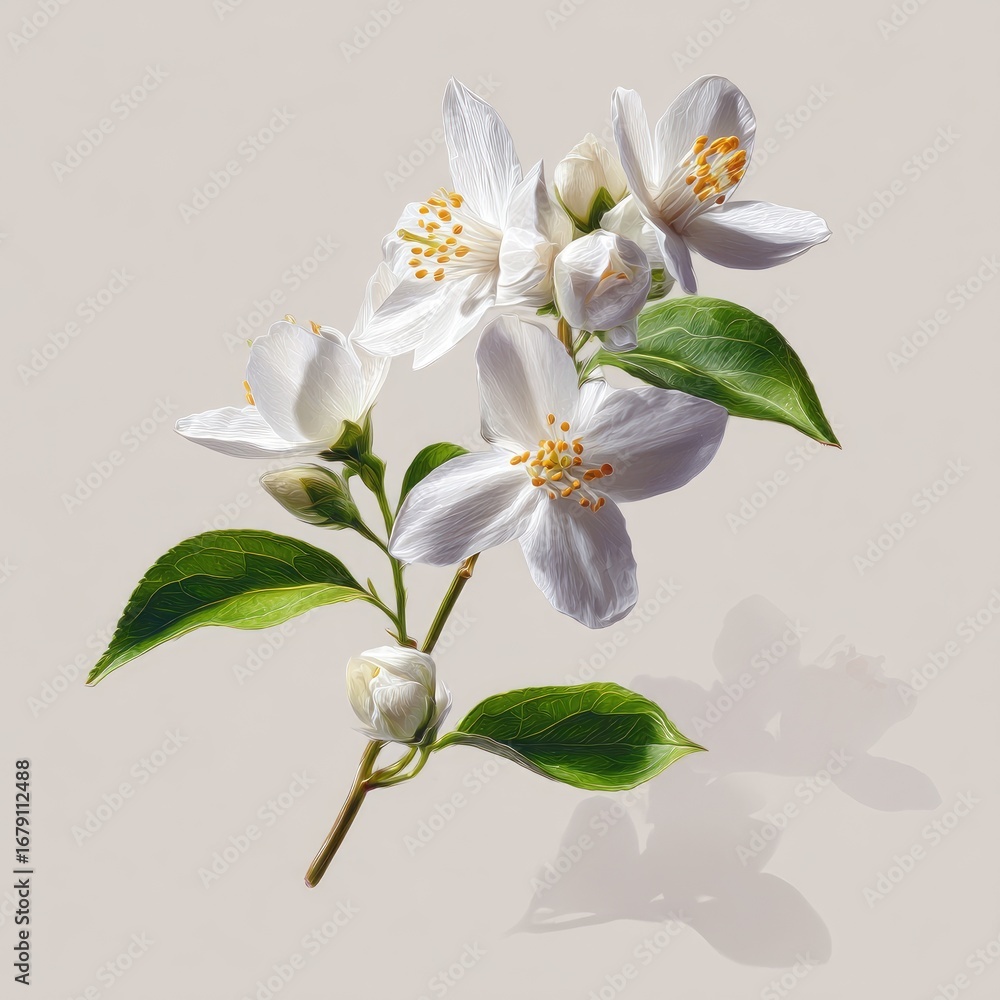 Fototapeta premium Delicate white jasmine blossoms