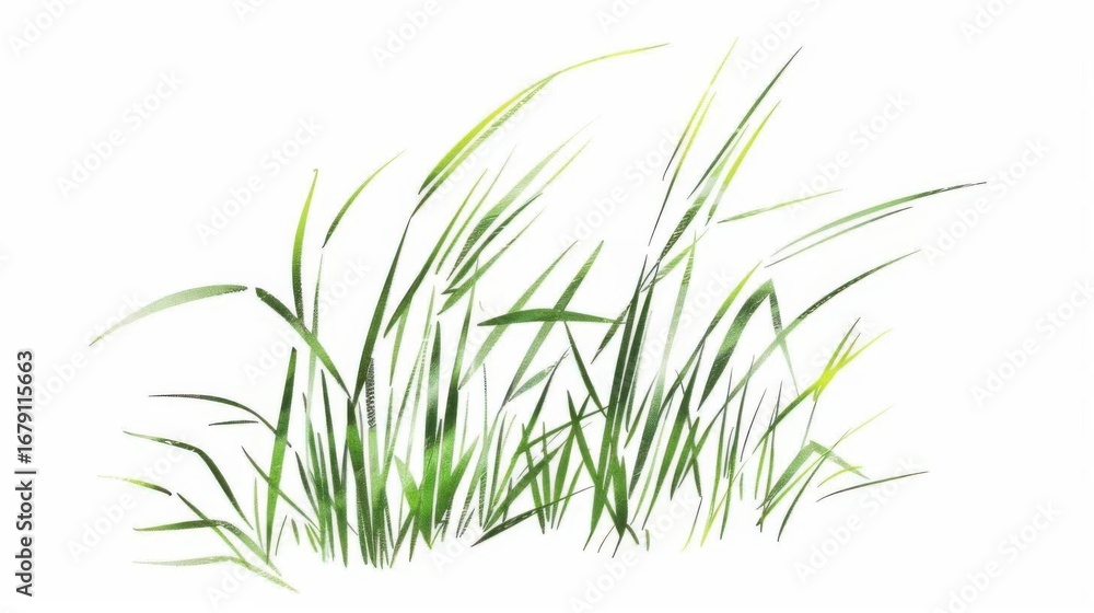 Obraz premium Close-Up of Lush Green Flora: Isolated Moss & Leaf Texture on White Background for Nature Design