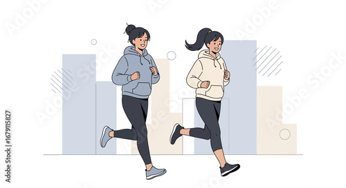 Women Exercising, Running Outdoors, Achieving Goals, and Promoting Healthy Living Habits