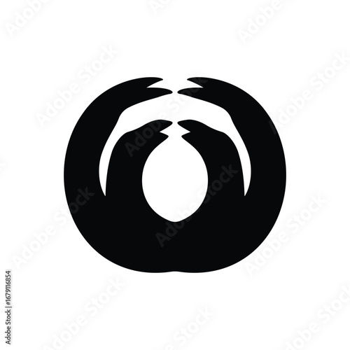 Rubin Vase Illusion Vector – Symmetrical Abstract Face-Vase Design 