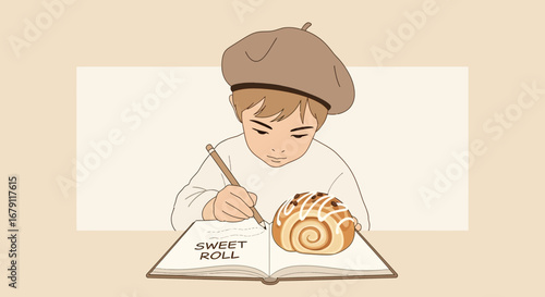Young Artist Captures The Essence Of Delicious Sweet Roll In Charming Illustration
