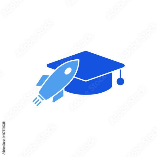 launch education icon outline editable stroke line drawing eps