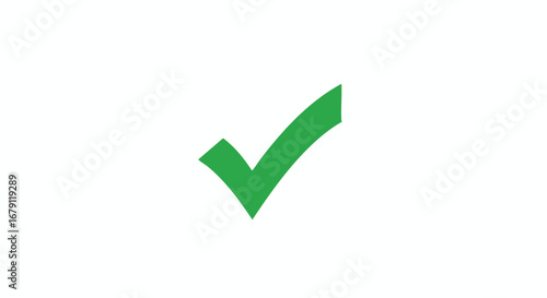 Affirmative indication with a green check mark symbolizing approval, validation, and successful completion of a task or process