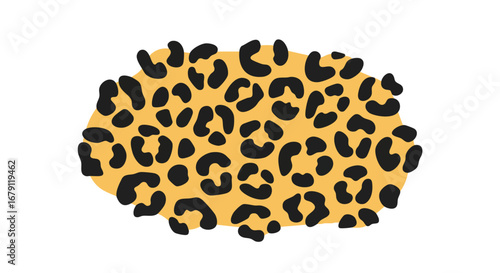 Abstract seamless leopard pattern in vector, featuring black spots on a yellow tan background, a captivating design element ideal for backgrounds or